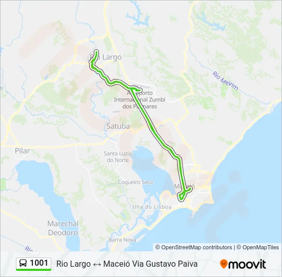 1001 Bus Line Map