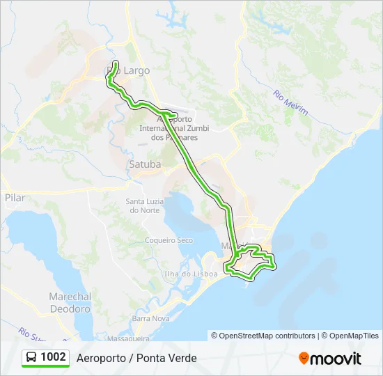1002 Bus Line Map