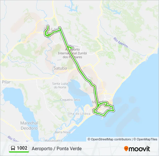 1002 Bus Line Map