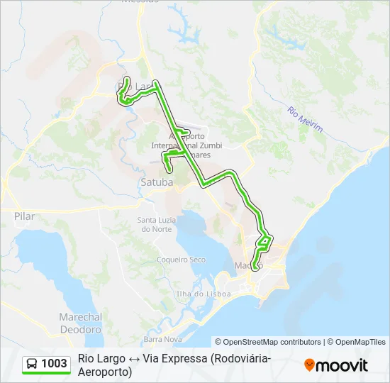 1003 Bus Line Map