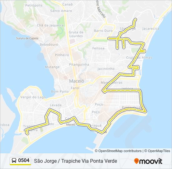 Mapa da linha 0504 de ônibus