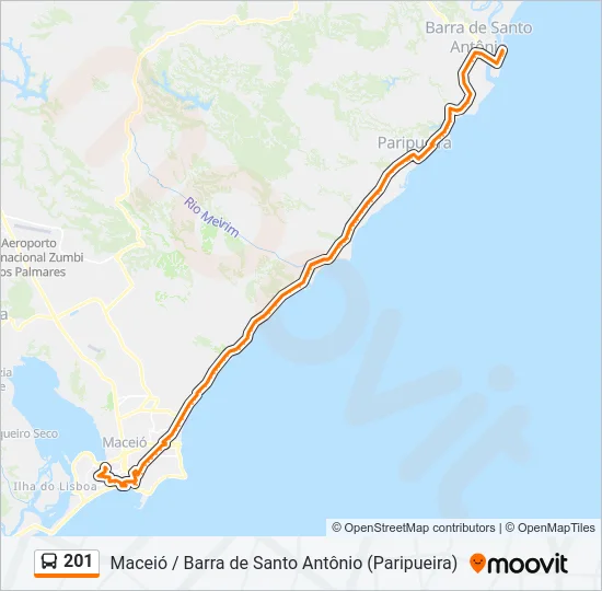 201 Bus Line Map