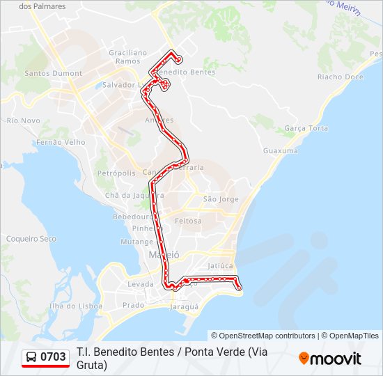 Mapa da linha 0703 de ônibus