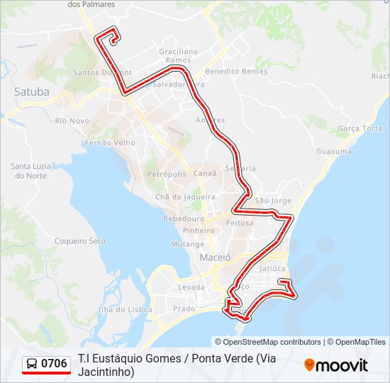 Mapa da linha 0706 de ônibus