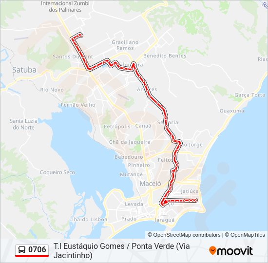 Mapa da linha 0706 de ônibus