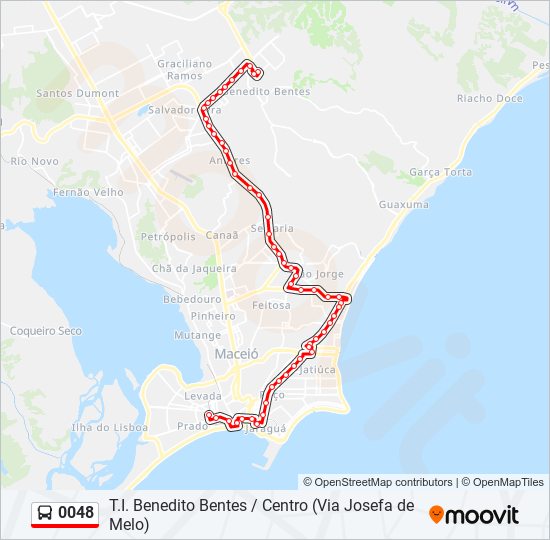 Mapa da linha 0048 de ônibus