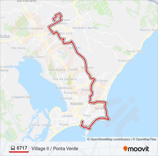 Mapa da linha 0717 de ônibus