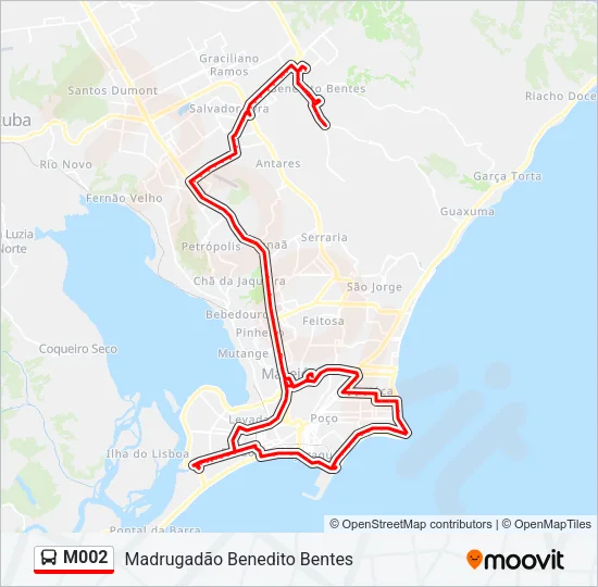 M002 Bus Line Map