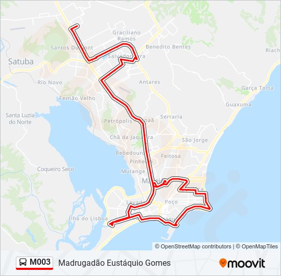 Mapa da linha M003 de ônibus