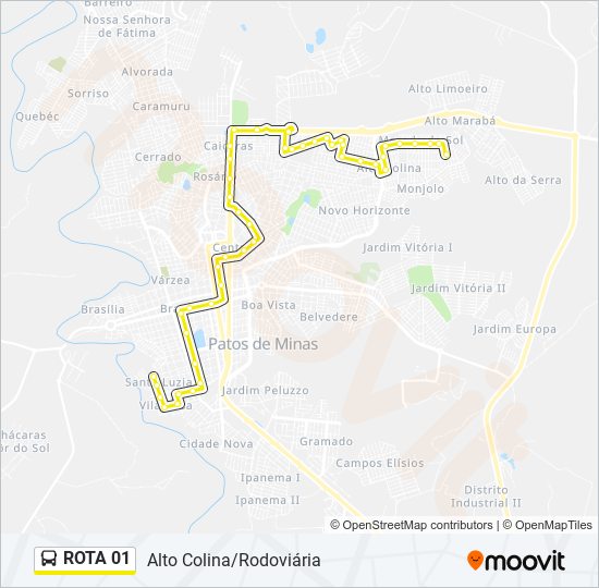 ROTA 01 bus Line Map