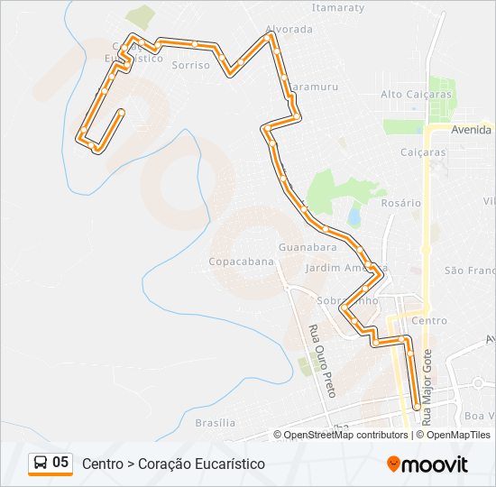 Mapa da linha 05 de ônibus