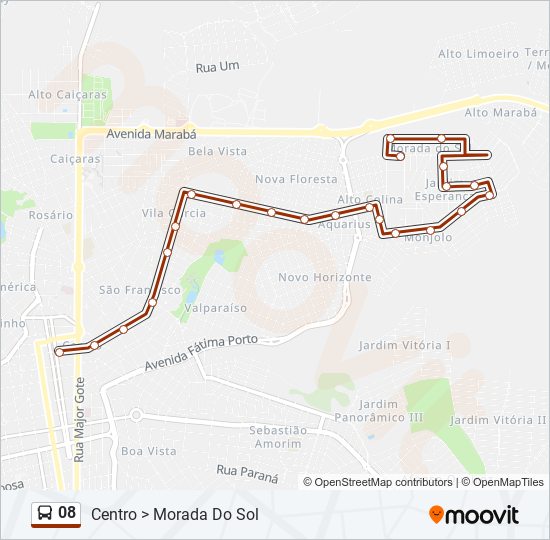 08 bus Line Map