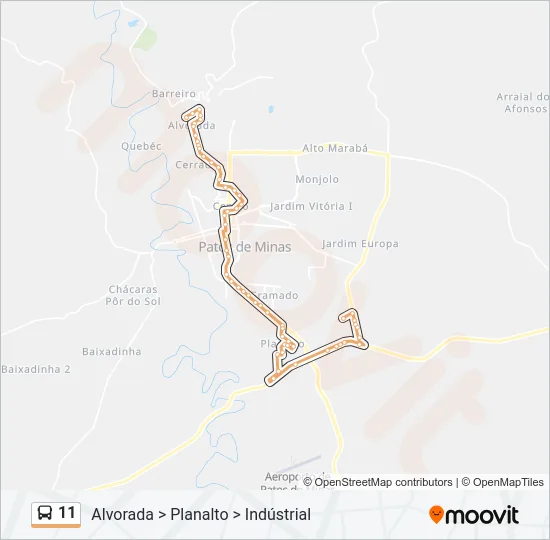 11 Bus Line Map