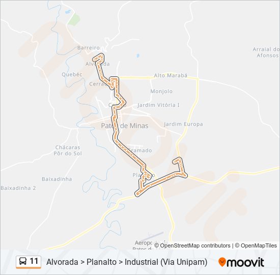 11 bus Line Map