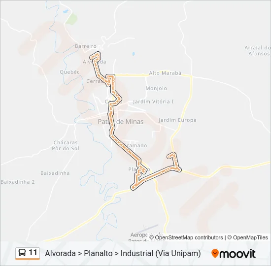 11 Bus Line Map
