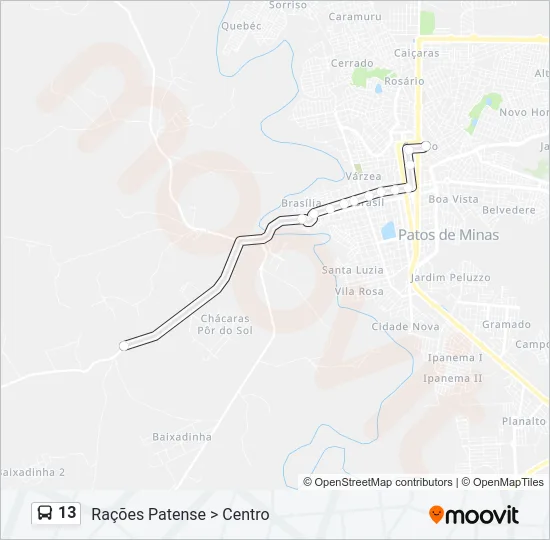 13 Bus Line Map