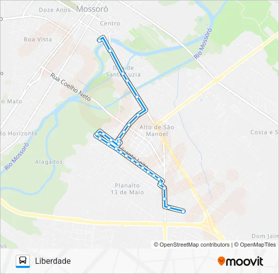 18 PLANALTO / LIBERDADE / ALAMEDA Bus Line Map