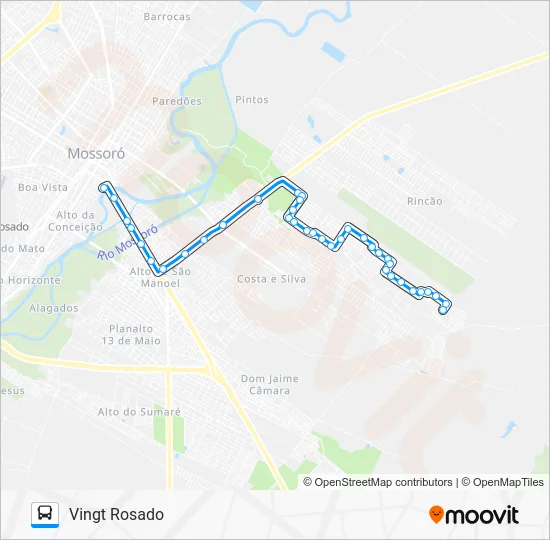 05 VINGT ROSADO / UFERSA / ALTO SÃO MIGUEL Bus Line Map