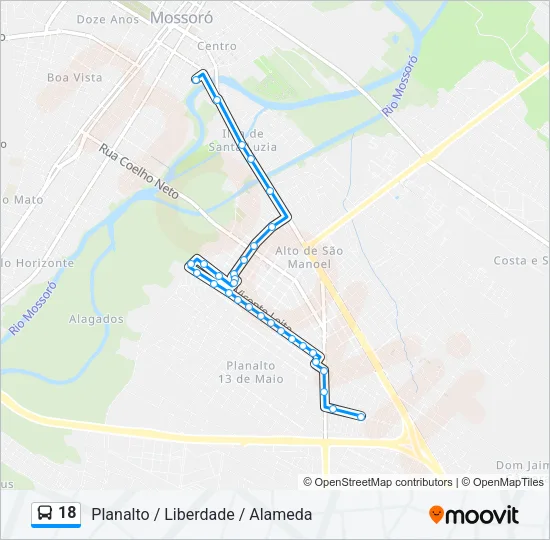 18 Bus Line Map
