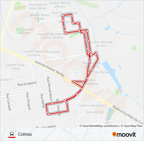 RAMO 2B COLINAS Bus Line Map