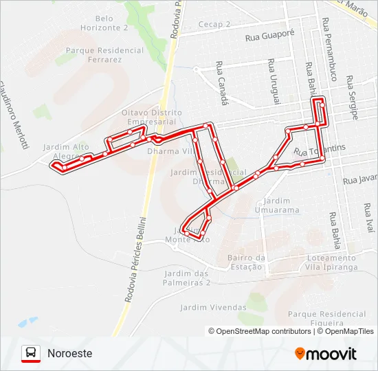 RAMO 2A NOROESTE Bus Line Map
