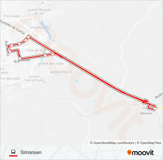 RAMO 5A SIMONSEN Bus Line Map