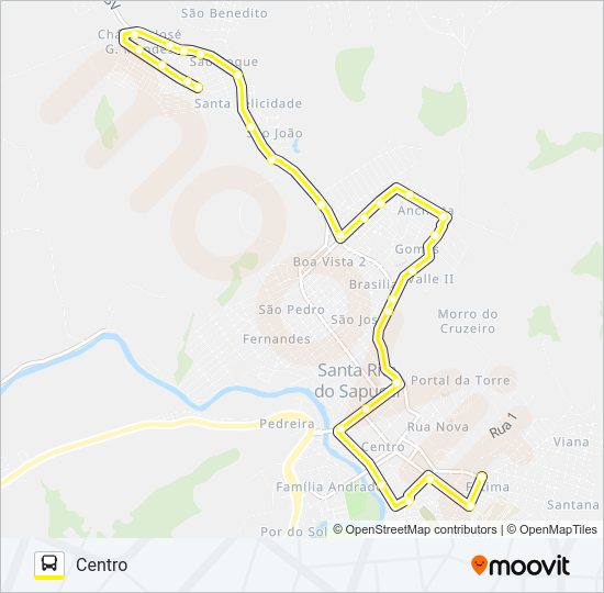 Mapa da linha ANCHIETA de ônibus
