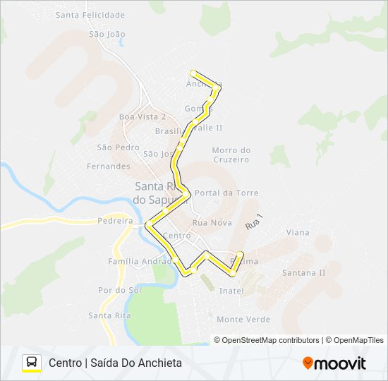 Mapa da linha ANCHIETA de ônibus
