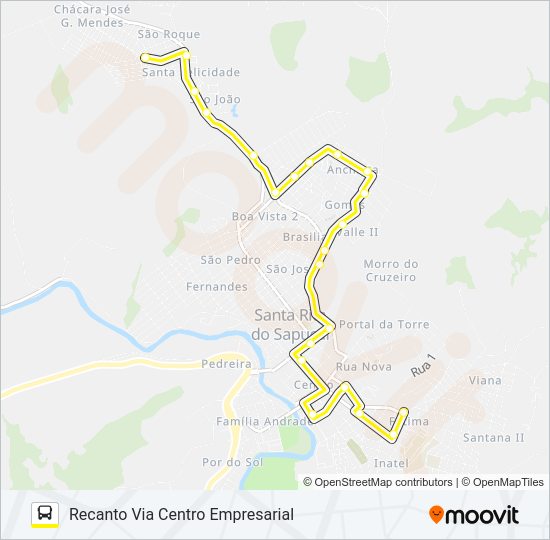 Mapa da linha ANCHIETA de ônibus