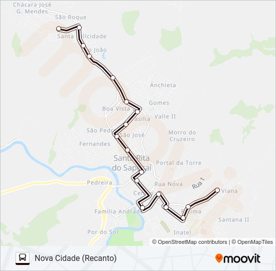 Mapa da linha FORTALEZA de ônibus