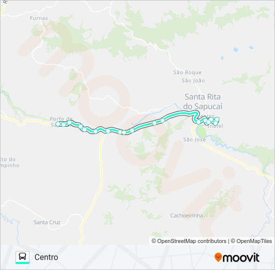 Mapa da linha PORTO SAPUCAÍ de ônibus