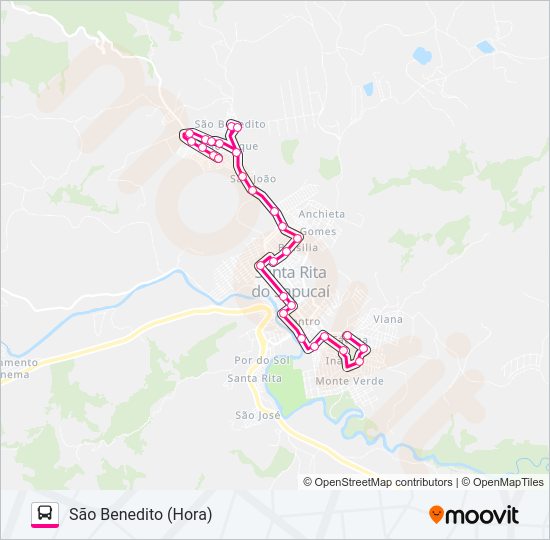 Mapa da linha SÃO BENEDITO (HORA) de ônibus