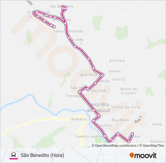 Mapa da linha SÃO BENEDITO (HORA) de ônibus