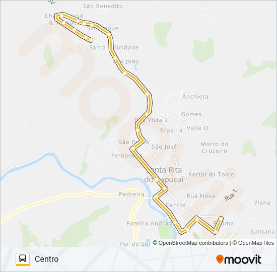 Mapa da linha REFORÇO JOSÉ G.M (VIA MCM) de ônibus