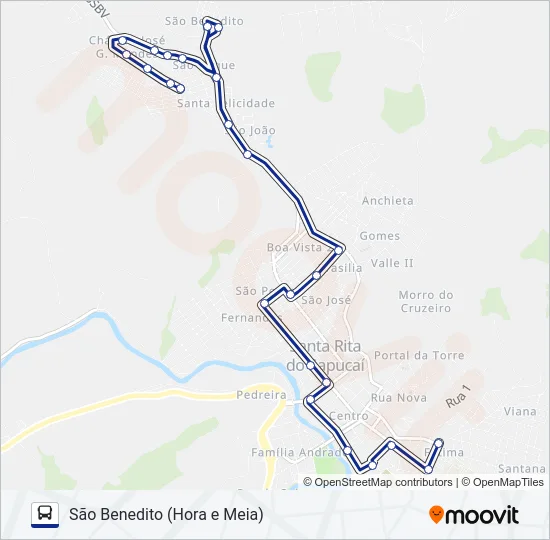 SÃO BENEDITO (HORA E MEIA) Bus Line Map