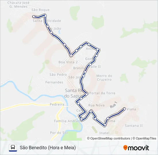 SÃO BENEDITO (HORA E MEIA) Bus Line Map