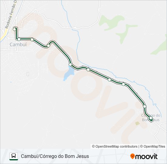 Mapa da linha 3794.2 CAMBUÍ/CÓRREGO DO BOM JESUS de ônibus