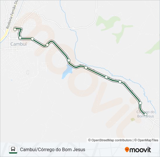 Mapa da linha 3794.2 CAMBUÍ/CÓRREGO DO BOM JESUS de ônibus