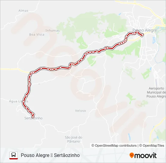 3516A SERTÃOZINHO/POUSO ALEGRE Bus Line Map