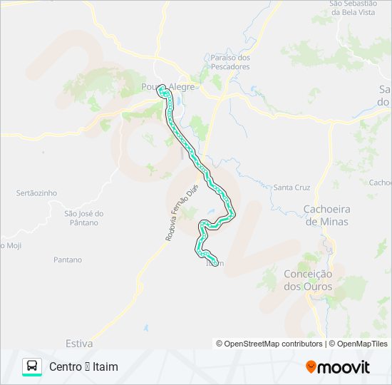 Mapa de 291 CENTRO/ITAIM de autobús