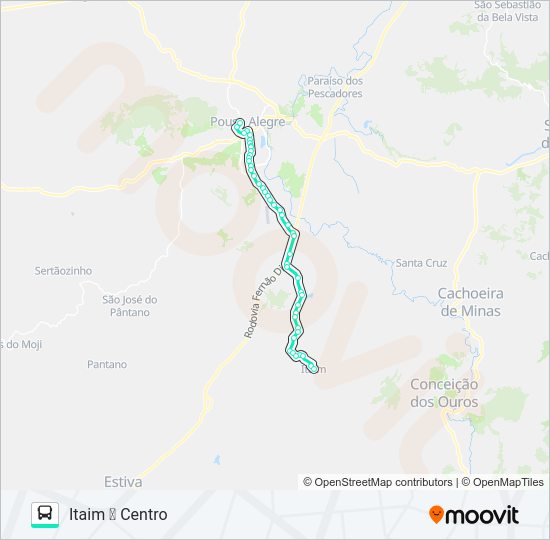 Mapa da linha 291 CENTRO/ITAIM de ônibus