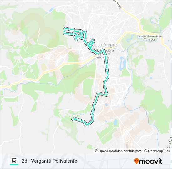 Mapa da linha 204 CENTRO/VERGANI de ônibus