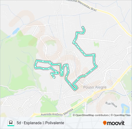 Mapa da linha 204 CENTRO/VERGANI de ônibus