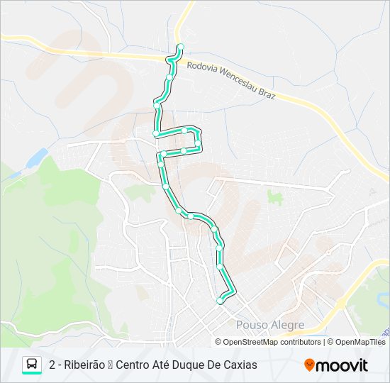 Mapa da linha 221 CENTRO/RIBEIRÃO de ônibus