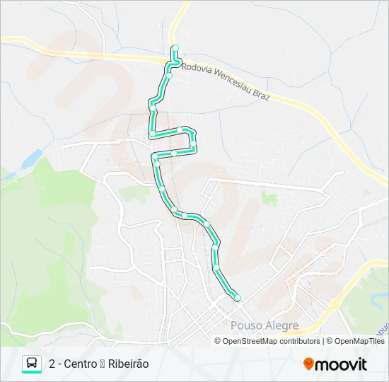 221 CENTRO/RIBEIRÃO Bus Line Map