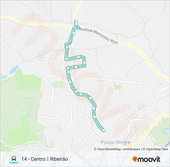 206 RIBEIRÃO/SHOPPING Bus Line Map