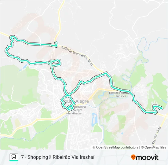 206 RIBEIRÃO/SHOPPING Bus Line Map