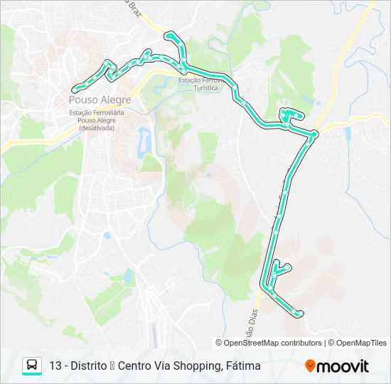 206 RIBEIRÃO/SHOPPING Bus Line Map