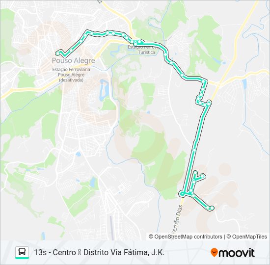 Mapa da linha 206 RIBEIRÃO/SHOPPING de ônibus