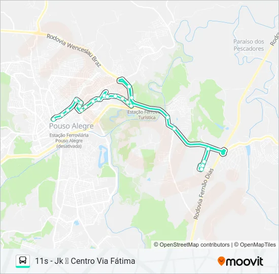 206 RIBEIRÃO/SHOPPING Bus Line Map